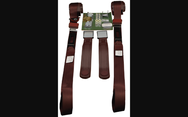Picture of 1964-1973 Ford Mustang Seat Belts. Chrome Lift Latch Buckle - Maroon