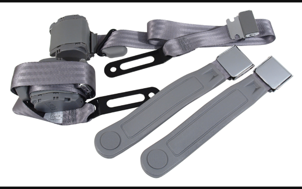 Picture of 1964-1973 Ford Mustang Seat Belts. Chrome Lift Latch Buckle - Gray