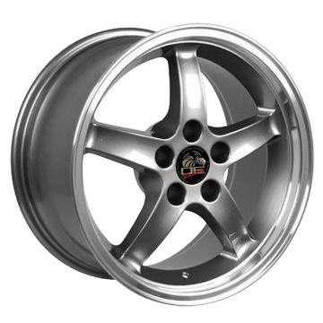 Show details for 1994-2004 Ford Mustang Cobra R Deep Dish Wheel - Gunmetal Machined Lip 17x9 Picture of 1994-2004 Ford Mustang Cobra R Deep Dish Wheel - Gunmetal Machined Lip 17x9