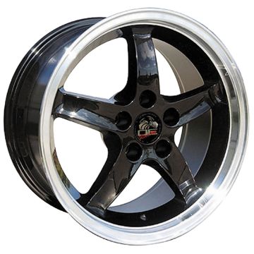 Show details for 1994-2004 Ford Mustang Cobra R Deep Dish Wheel - Black Machined Lip 17x9 Picture of 1994-2004 Ford Mustang Cobra R Deep Dish Wheel - Black Machined Lip 17x9