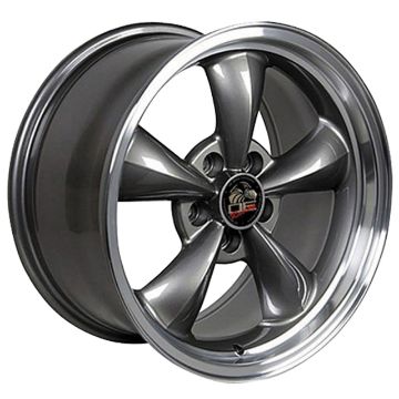 Show details for 1994-2004 Ford Mustang Bullitt Wheel - Anthracite Machined Lip 17x9 Picture of 1994-2004 Ford Mustang Bullitt Wheel - Anthracite Machined Lip 17x9