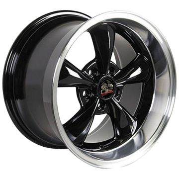 Show details for 1994-2004 Ford Mustang Bullitt Wheel - Black Machined Lip 17x10.5 - Rears Only Picture of 1994-2004 Ford Mustang Bullitt Wheel - Black Machined Lip 17x10.5 - Rears Only