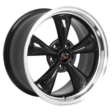 Show details for 1994-2004 Ford Mustang Bullitt Wheel - Black Machined Lip 18x9 Picture of 1994-2004 Ford Mustang Bullitt Wheel - Black Machined Lip 18x9