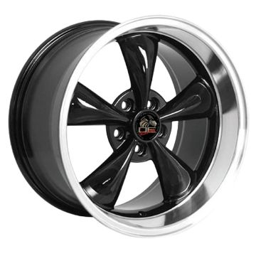 Show details for 1994-2004 Ford Mustang Bullitt Wheel - Black Machined Lip 18x10 - Rears Only Picture of 1994-2004 Ford Mustang Bullitt Wheel - Black Machined Lip 18x10 - Rears Only