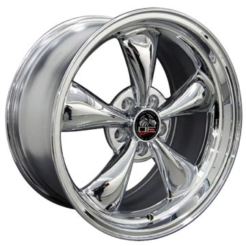 Show details for 1994-2004 Ford Mustang Bullitt Wheel - Chrome 17x9 Picture of 1994-2004 Ford Mustang Bullitt Wheel - Chrome 17x9