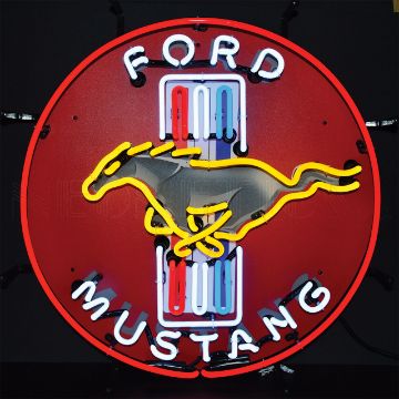 Show details for 1964-2021 Ford Mustang Red Neon Sign W/Backing Picture of 1964-2021 Ford Mustang Red Neon Sign W/Backing