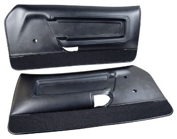 Show details for 1971-1973 Ford Mustang Deluxe Door Panels - Black Picture of 1971-1973 Ford Mustang Deluxe Door Panels - Black