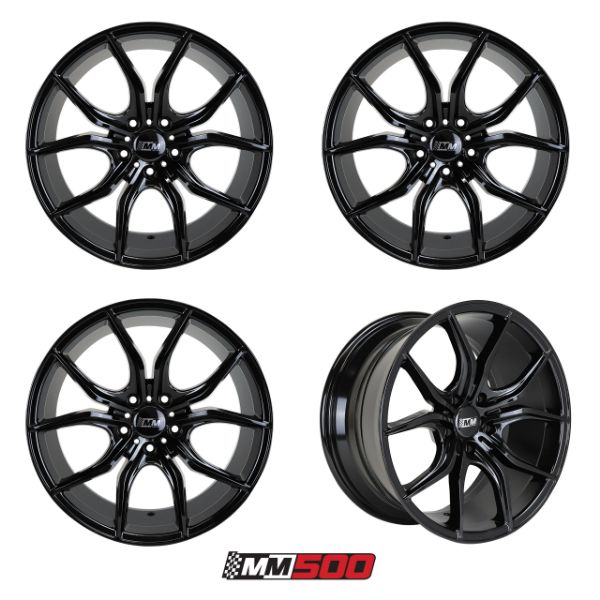 Picture of 2005-2014 Ford Mustang MM500 Black Staggered Wheel Set - 19X8.5 & 19X9.5 ET30 5x114.3