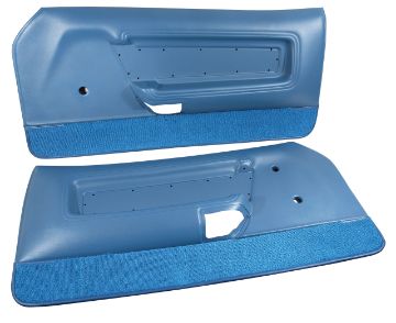 Show details for 1971-1973 Ford Mustang Deluxe Door Panels - Blue Picture of 1971-1973 Ford Mustang Deluxe Door Panels - Blue