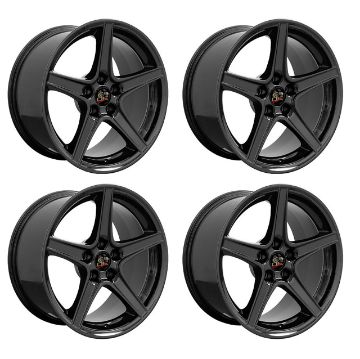 Show details for 1979-2004 Ford Mustang Wheel Set, 18" Saleen Style, 5 Lug, Gloss Black 9" Picture of 1979-2004 Ford Mustang Wheel Set, 18" Saleen Style, 5 Lug, Gloss Black 9"