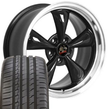 Show details for 1979-2004 Ford Mustang Mounted Tire & Wheel Package - 18" Bullitt Style - Black W/Ironman Tires Picture of 1979-2004 Ford Mustang Mounted Tire & Wheel Package - 18" Bullitt Style - Black W/Ironman Tires