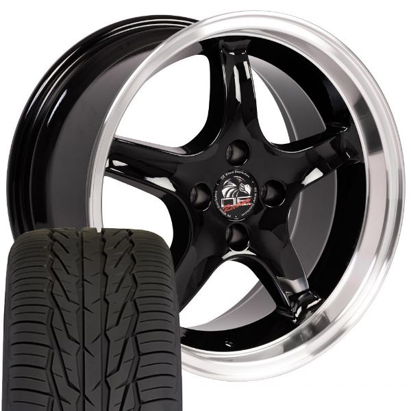 Picture of 1979-1993 Ford Mustang Mounted Tire & Wheel Package - 17" Cobra R Style - Black W/Extensa HP Tires