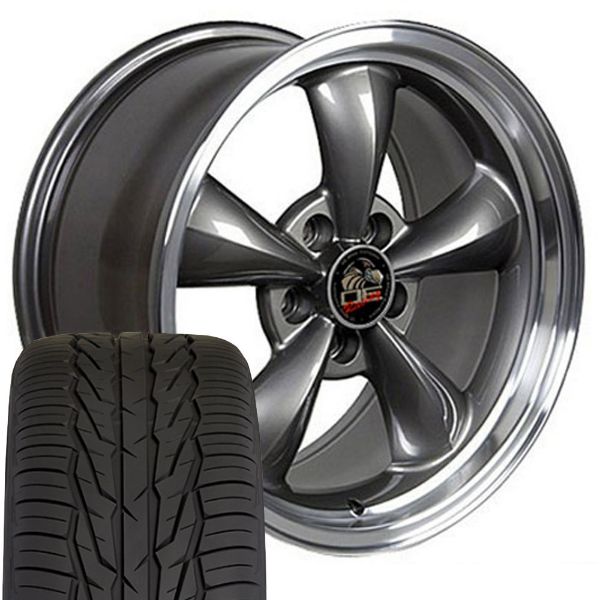Picture of 1979-2004 Ford Mustang Mounted Tire & Wheel Package - 17" Bullitt Style - Anthracite W/Extensa HP Tires