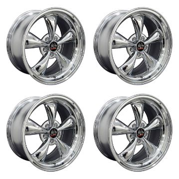 Show details for 1979-2004 Ford Mustang Wheel Set, 17" Bullitt Style, 5 Lug, Chrome 9" Picture of 1979-2004 Ford Mustang Wheel Set, 17" Bullitt Style, 5 Lug, Chrome 9"