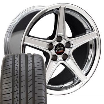 Show details for 1979-2004 Ford Mustang Mounted Tire & Wheel Package - 18" Saleen Style - Chrome W/Ironman Tires Picture of 1979-2004 Ford Mustang Mounted Tire & Wheel Package - 18" Saleen Style - Chrome W/Ironman Tires