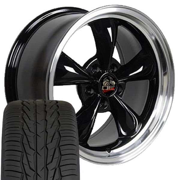 Picture of 1979-2004 Ford Mustang Mounted Tire & Wheel Package - 17" Bullitt Style - Black W/Extensa HP Tires