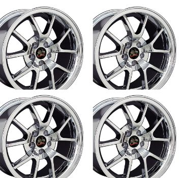 Show details for 1979-2004 Ford Mustang Wheel Set, 18" FR500 Style Wheel, 5 Lug, Chrome 9" Picture of 1979-2004 Ford Mustang Wheel Set, 18" FR500 Style Wheel, 5 Lug, Chrome 9"