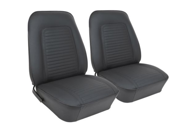 Picture of 1969-1969 Chevrolet Camaro Leather Seat Covers - Standard Interior Front Buckets, Black
