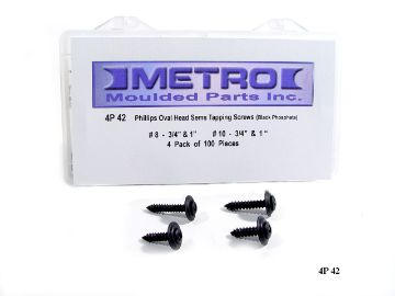 Show details for Metro Phillips Oval Head Sems Tapping Screws - Black Phosphate, 100-Piece set; 4P 42 Picture of Metro Phillips Oval Head Sems Tapping Screws - Black Phosphate, 100-Piece set; 4P 42