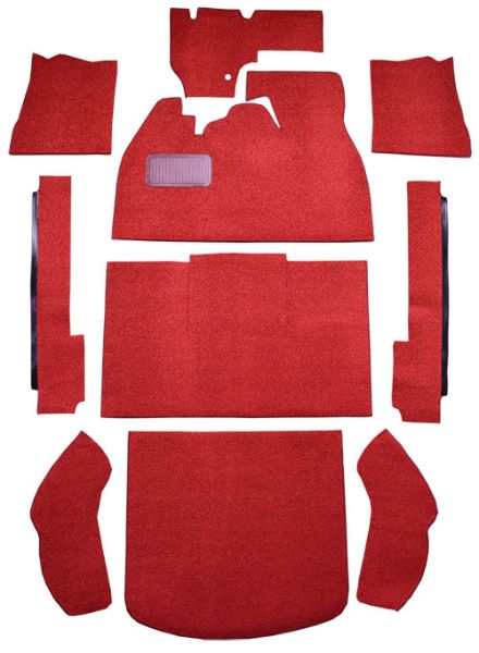 Picture of 1950-1973 Volkswagen Beetle 2DR Sedan Slant Front Loop Carpet Flooring 01 Black