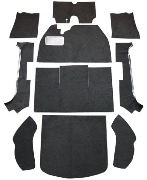 Picture of 1950-1973 Volkswagen Beetle 2DR Convertible Flat Front Loop Carpet Flooring 01 Black
