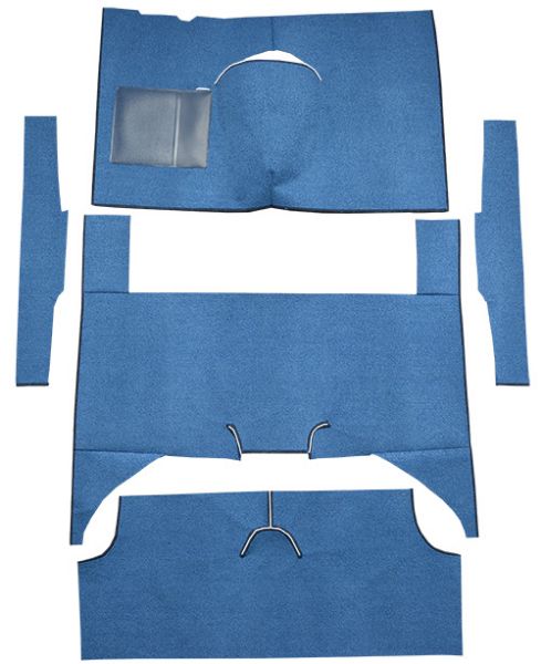 Picture of 1960-1965 Ford Falcon 4DR Wagon Bench Seat Cut & Sewn Loop Carpet Flooring 01 Black