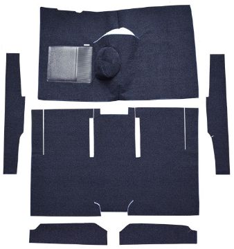 Show details for 1960-1965 Mercury Comet 2DR Sedan 4spd Bucket Seat 6 Cylinder Cut & Sewn Loop Carpet Flooring 01 Black Picture of 1960-1965 Mercury Comet 2DR Sedan 4spd Bucket Seat 6 Cylinder Cut & Sewn Loop Carpet Flooring 01 Black