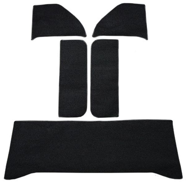 Picture of 1960-1966 Chevrolet K20 Pickup Rear Cab Wall, Door & Kick Panels Loop Carpet Flooring 01 Black