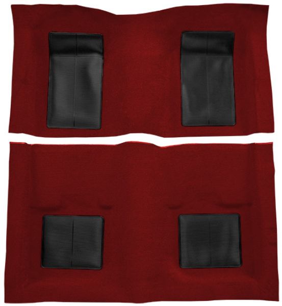 Picture of 1969 Ford Mustang Mach I with 4 Black Inserts without Shifter Cut Fastback Nylon Carpet Flooring 602 Dark Blue