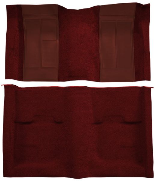 Picture of 1970 Ford Mustang Mach 1 with 2 Maroon Inserts without Shifter Cut Fastback Nylon Carpet Flooring 601 Black