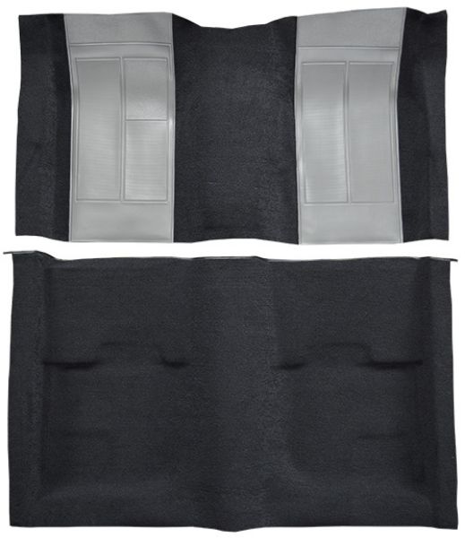 Picture of 1970 Ford Mustang Mach 1 with 2 Gray Inserts without Shifter Cut Fastback Nylon Carpet Flooring 601 Black