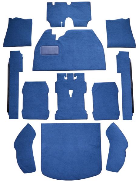 Picture of 1971-1973 Volkswagen Super Beetle Hardtop Flat Front Loop Carpet Flooring 01 Black
