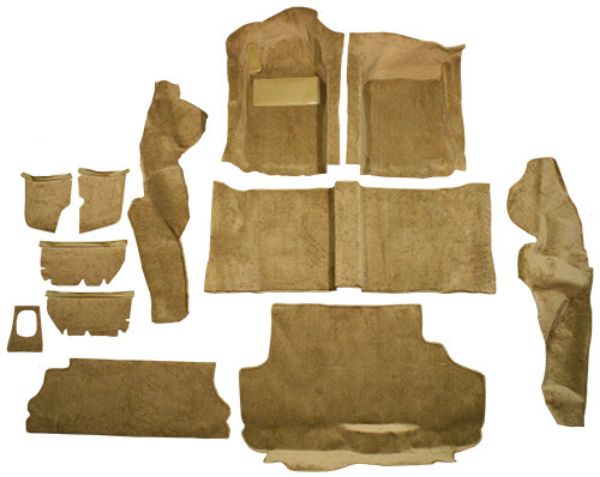 Picture of 1979-1982 Porsche 924 Fits Small Spare Tire Only Complete Cutpile Mass Carpet Flooring 801 Black