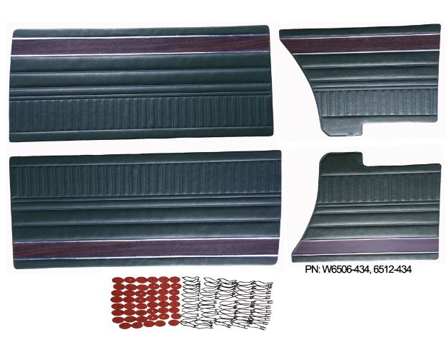 Picture of Mopar 1972 Duster 340 Demon Front and Rear Woodgrain Door Panel Set