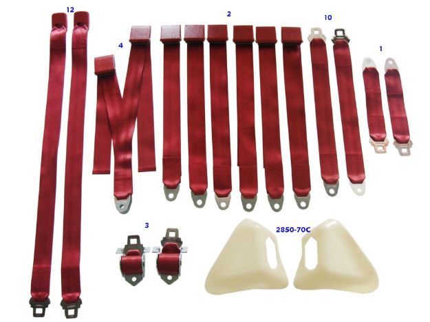 Picture of Mopar 1970 E-body Bench Seat Belt Set