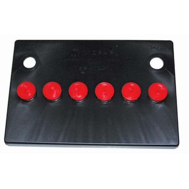 Picture of 1966-74 Dodge Plymouth A, B, & E-Body Mopar Battery Cover Set 6 Red Caps