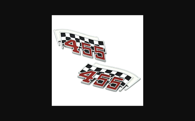 Picture of 1964-1975 Pontiac GTO Fender Emblem- 455 Flags
