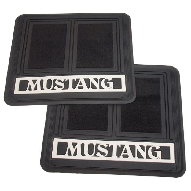 Picture of 1965-2004 Ford Mustang REAR FLOOR MATS PAIR BLACK CARPET/R