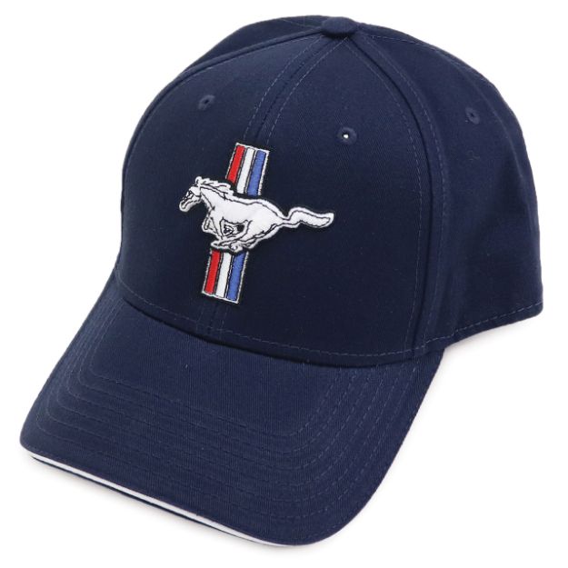 Picture of 1964-2021 Ford Mustang Cap - Mustang Blue Cotton Twill W/Pony Logo