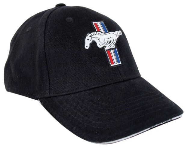 Picture of 1964-2021 Ford Mustang Cap - Mustang Black Cotton Twill W/Pony Logo