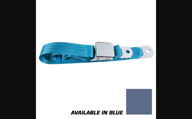 Picture of 1964-1968 Ford Mustang Seat Belt - Chrome Lift Latch Lap - Blue