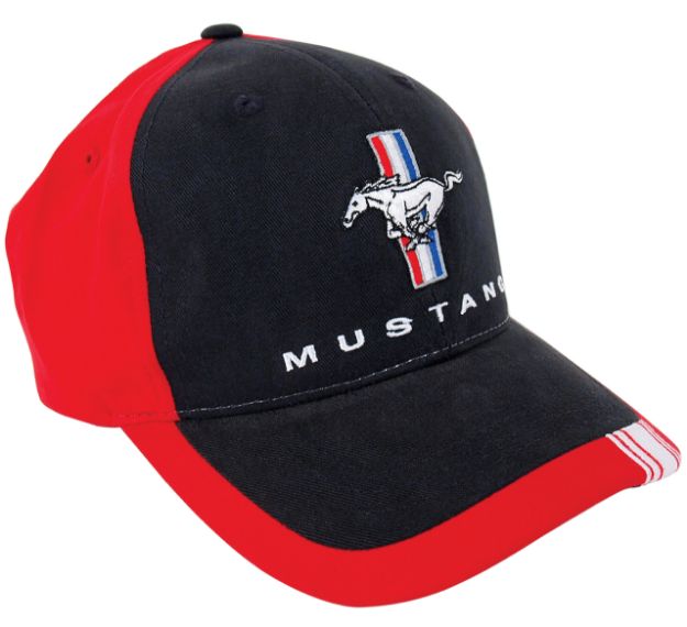Picture of 1964-2021 Ford Mustang Cap - Mustang Red/Black W/Pony Tri-Bar