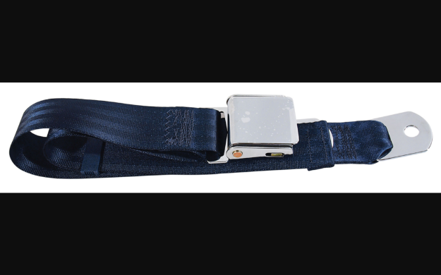 Picture of 1964-1968 Ford Mustang Seat Belt - Chrome Lift Latch Lap - Dark Blue