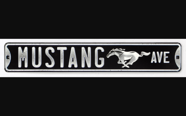 Picture of 1965-2021 Ford Mustang Die Cut Embossed Tin - Mustang Ave.