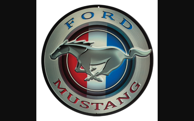 Picture of 1965-2021 Ford Mustang Die Cut Embossed Tin - Ford Mustang Round