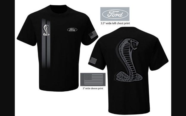 Picture of 1964-2021 Ford Mustang Black W/Cobra Emblem On Front & Back, American Flag On Sleeve - Medium