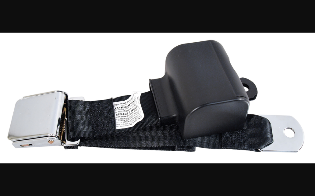 Picture of 1964-1973 Ford Mustang Seat Belt - Retractable Lap Chrome Lift Latch Black