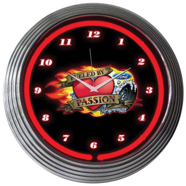 Picture of 1964-2021 Ford Mustang Fueled By Passion Neon Clock