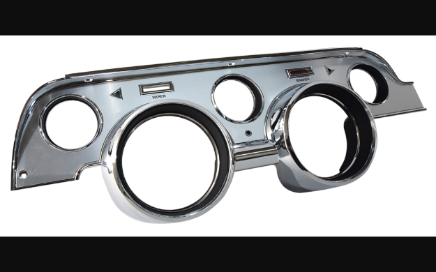 Picture of 1967-1967 Ford Mustang Deluxe Brushed Aluminum Instrument Cluster Bezel