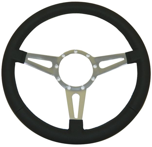 Picture of 1965-1973 Ford Mustang Classic Tear Drop 9-Bolt Wheel W/Black Leather Rim - 14" Diameter